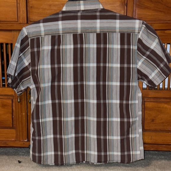 Pineapple Connection LIKE NEW Boys Snap on Button Down Short Sleeves Plaid Shirt - Picture 9 of 9
